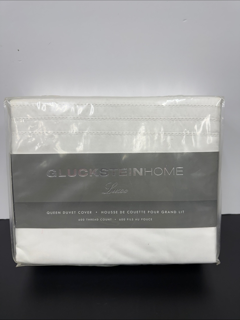 Gluckstein Home Egyptian Cotton 600 Luxe White Queen Duvet Cover